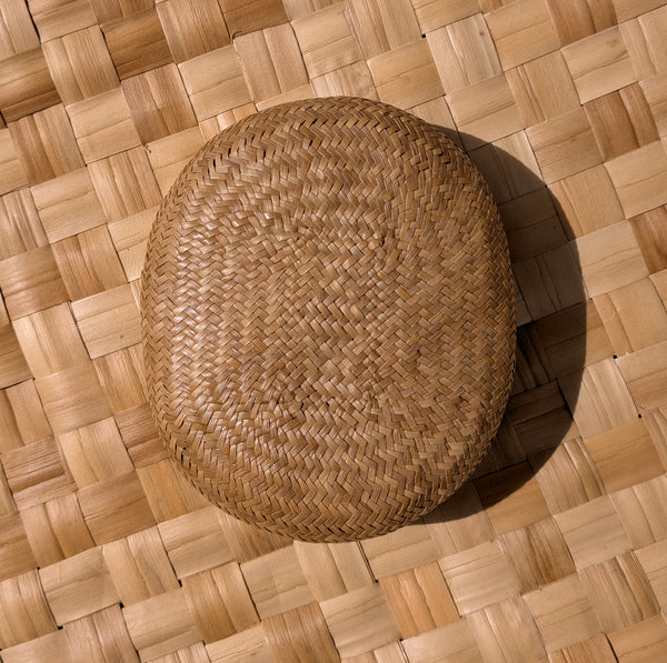22 Inch Kona Lauhala Pāpale Toque Pillbox Hat Handmade in Hawaiʻi
