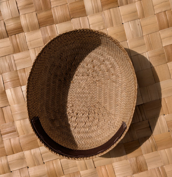22 Inch Kona Lauhala Pāpale Toque Pillbox Hat Handmade in Hawaiʻi