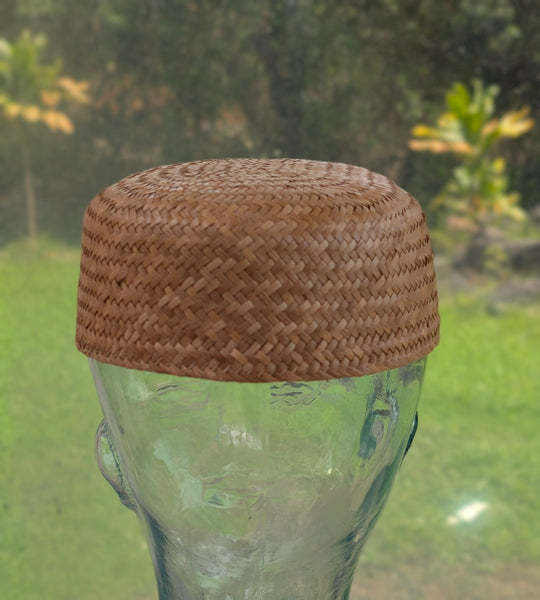 22 Inch Kona Lauhala Pāpale Toque Pillbox Hat Handmade in Hawaiʻi
