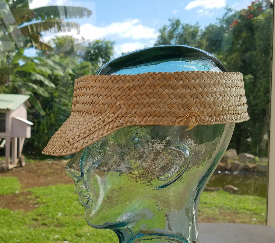 Lauhala Straw Hat w/ Hawaiian Islands - Route 99 Hawaii