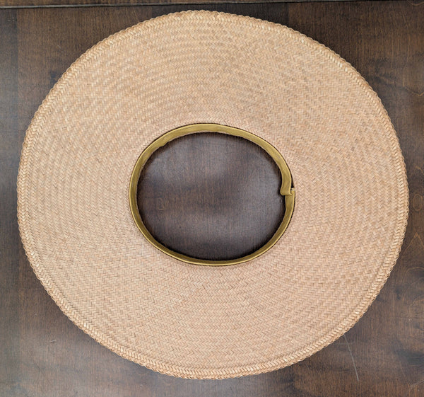 23.5 Inch Wide Brim Pāpale Pāʻole Pikoʻole Kona Lauhala Hat Made in Hawaii
