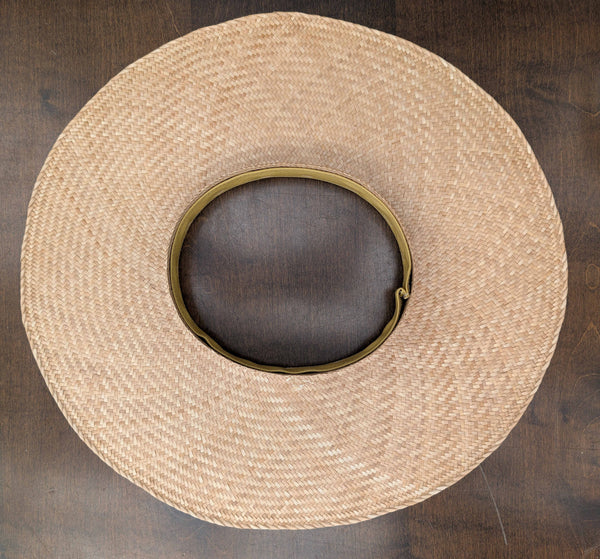 23.5 Inch Wide Brim Pāpale Pāʻole Pikoʻole Kona Lauhala Hat Made in Hawaii