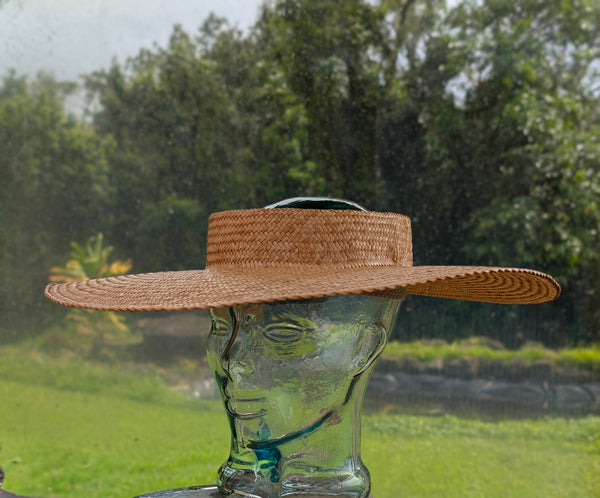 23.5 Inch Wide Brim Pāpale Pāʻole Pikoʻole Kona Lauhala Hat Made in Hawaii